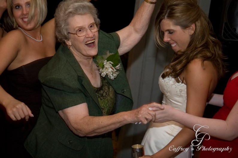 Grandma having a blast at the wedding reception at The Phoenix Rising. 