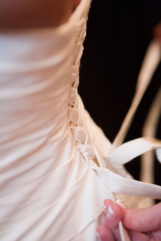 Bridal gown that ties in the back at Briscoe Manor.