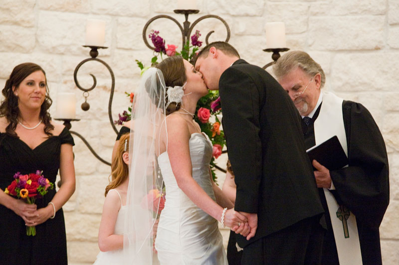 First kiss after being pronounced husband and wife.