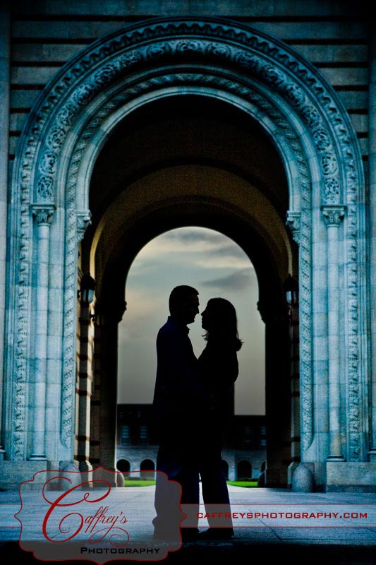 Gorgeous silhouette photo under the arch at Rice University. 