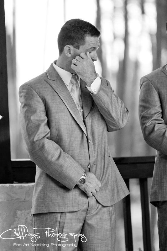 Groom crying at Crystal Springs Events wedding