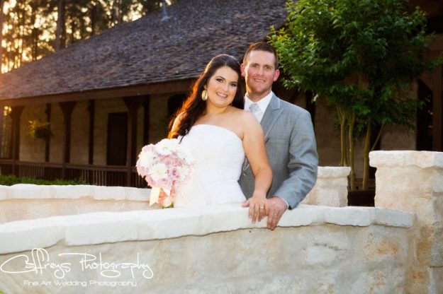 Bride and groom crystal Springs Wedding on bridge