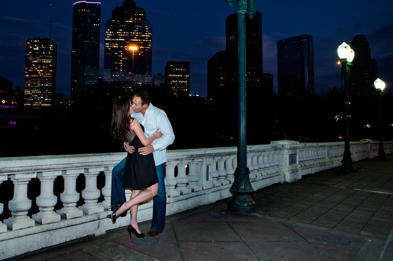 Downtown Houston Engagement Photo