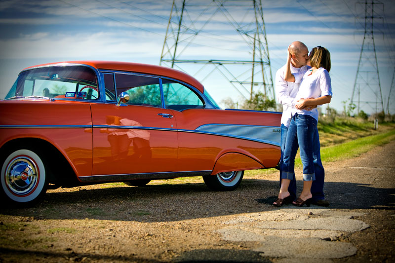 Country Vintage Car sexy engagement Portrait Caffreys Photography Houston