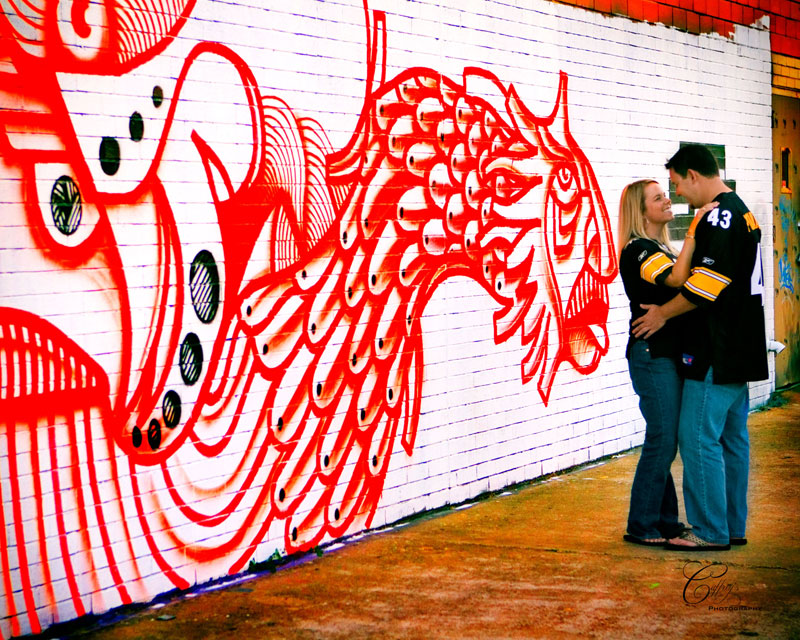 Houston Engagement Portraits Graffiti Wall Caffreys Photography