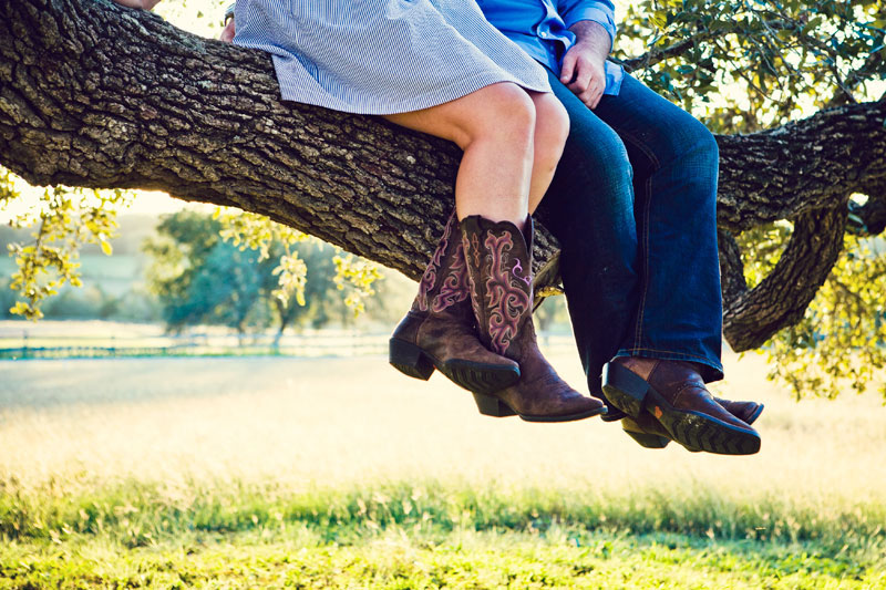 Romantic Country Engagement Photos Cowboy Boots
