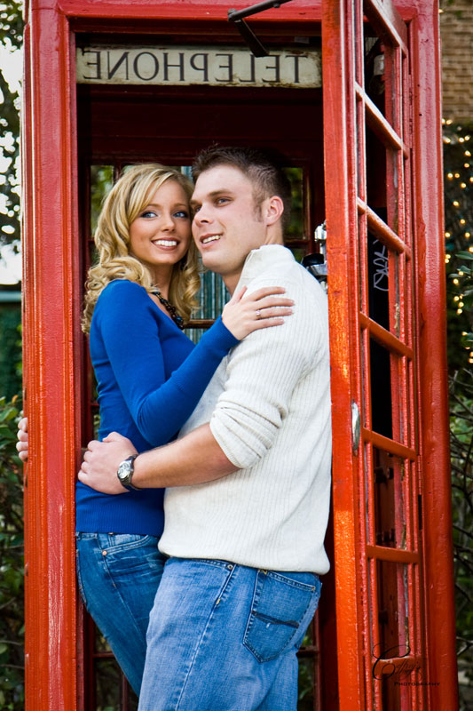 Cute Engagement Photos vintage telephone booth caffreys photography