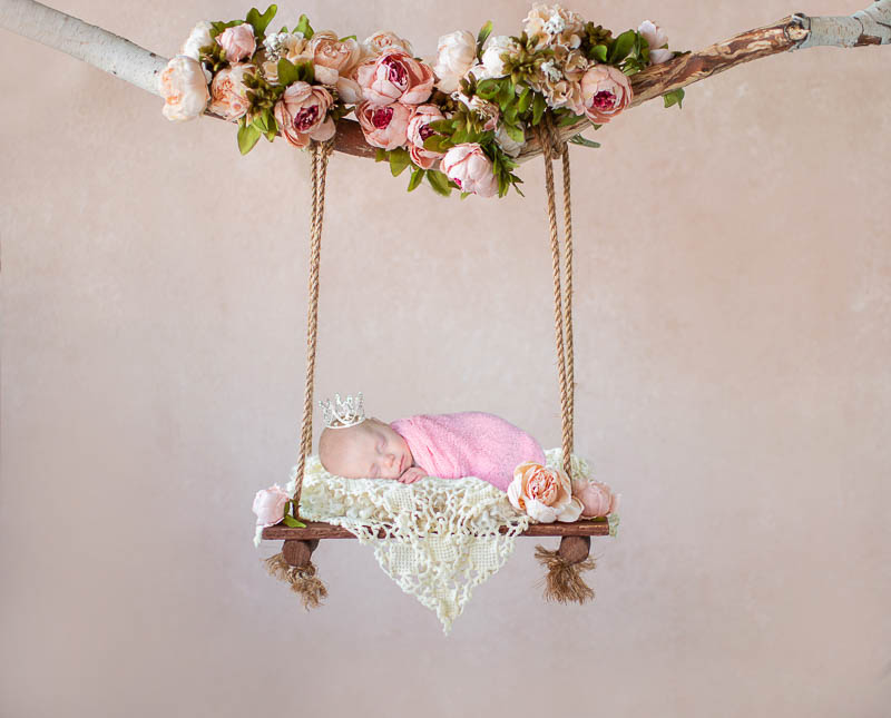 Newborn Pink Floral Swing