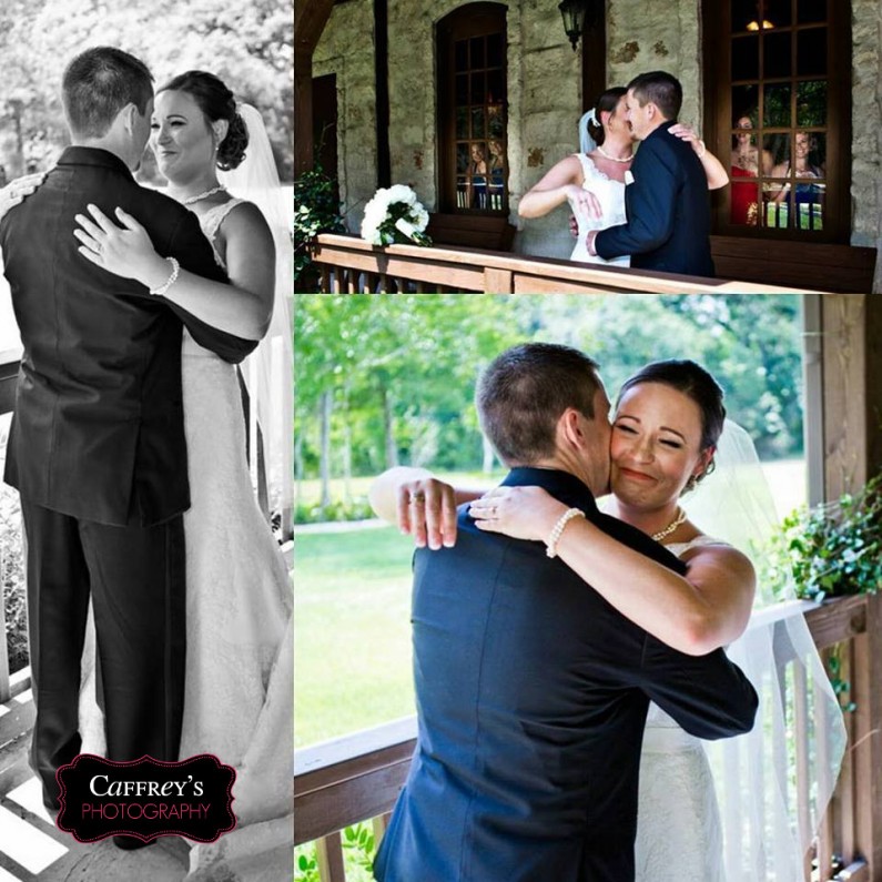First look with Caffreys Photography a Houston wedding photographer