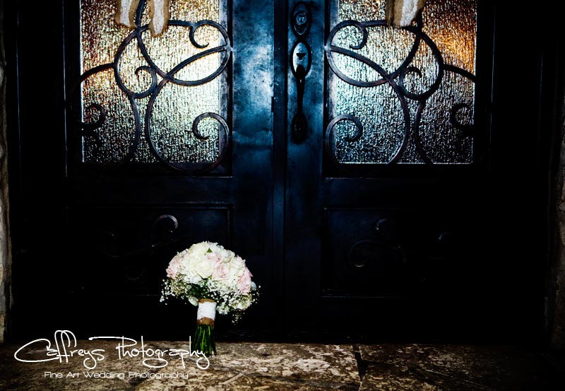 Pecan Springs Events Wedding Brides Bouquet by door