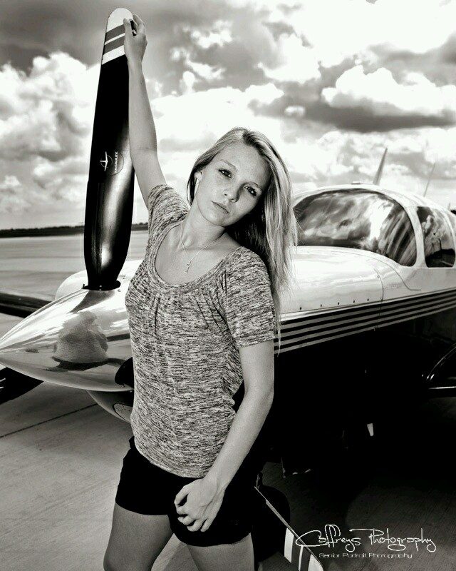 high school senior portraits pilot airplane